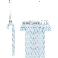 WEIHNACHTSBAUMSCHMUCK Zuckerstange 12 Stück Set Eisblau - Hellblau, Kunststoff (3/1/12cm)