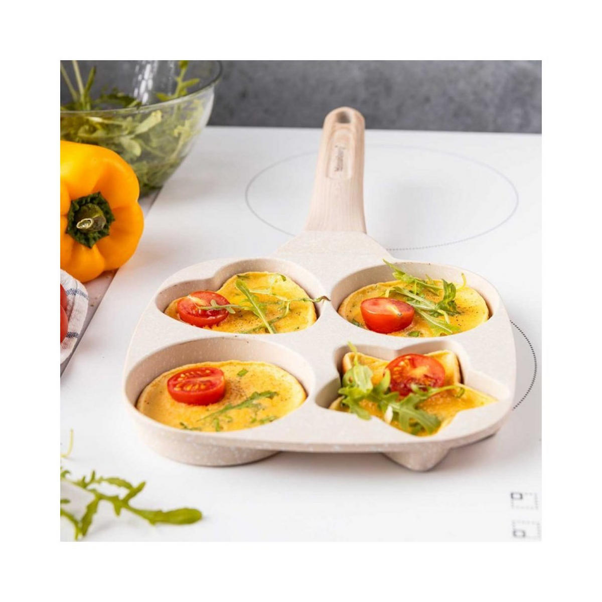 EIERPFANNE Beige 36/19/2.3 cm 56769 - Beige, Metall (19cm) - Klausberg 