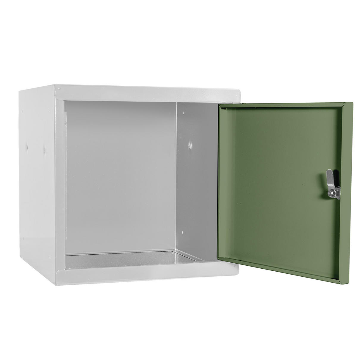 SCHLIESSFACHWÜRFEL 2x Blocky mit Zylinderschloss + 2 Schlüssel 40x40x40cm Lichtgrau/Grün - Grau/Grün, Metall (40/40/40cm) - PROREGAL