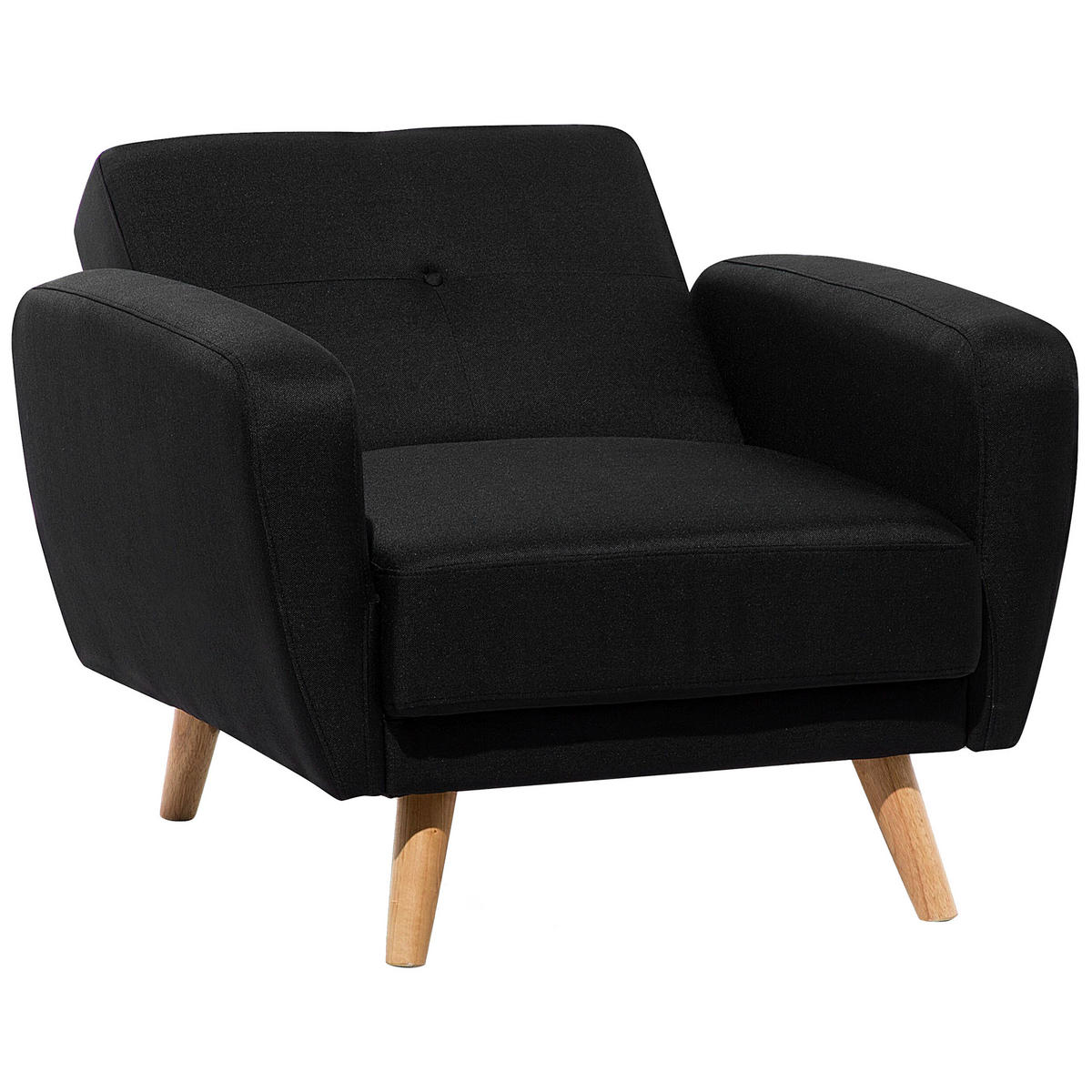 SESSEL Polsterbezug Schwarz Florli - Schwarz, Holz/Textil (89/82/85cm) - Beliani