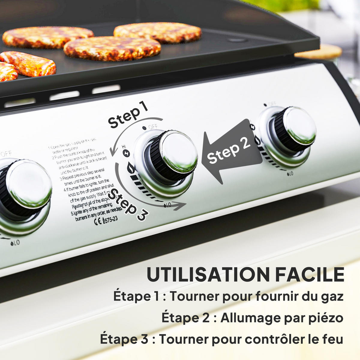 PLANCHA DE-18617 3 Brenner, 7,5 kW, mit Deckel Schwarz - Schwarz, Metall (47/25/63cm) - ComfortXL