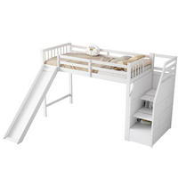 HOCHBETT 90/200 cm Weiß mit Rutsche und Ablageleiter - Weiß, Holzwerkstoff (90/200cm) - Flora Grace