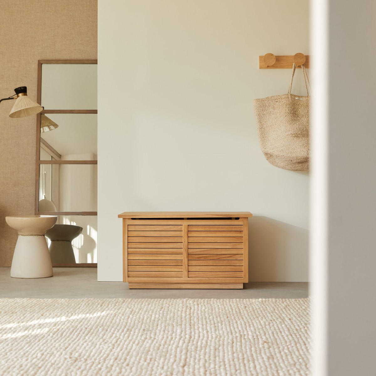 TRUHE Suzette Hellbraun aus Teak - Hellbraun, Holz (80/45/40cm) - Tikamoon