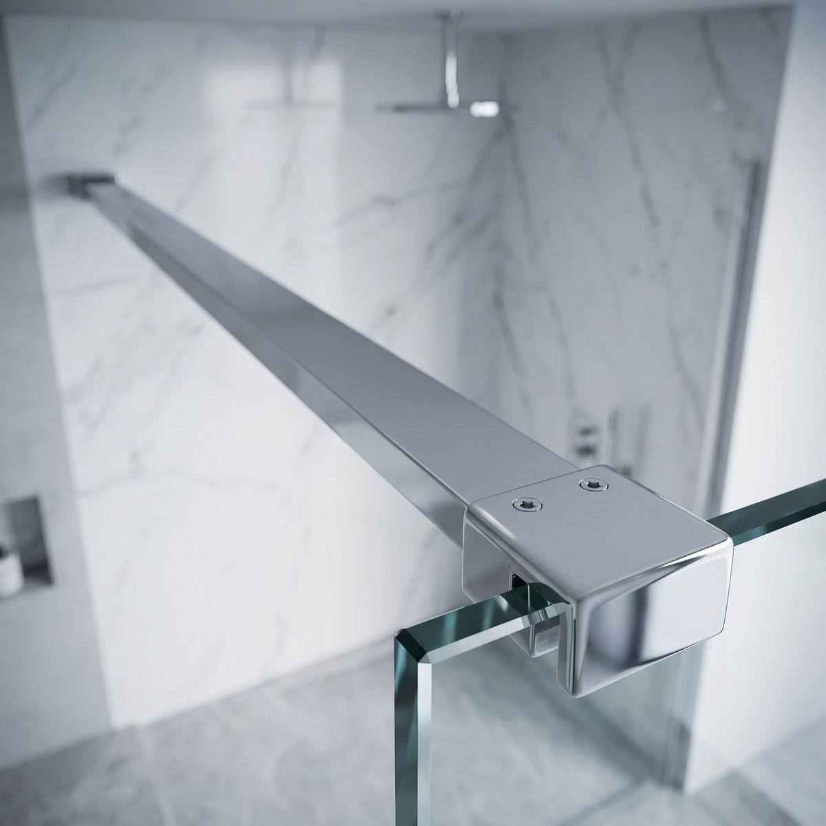 STABILISIERUNGSSTANGE Für Duschwand 150 Cm Rea Chrome - Chromfarben, Metall (3.2/150/3.2cm) - REA
