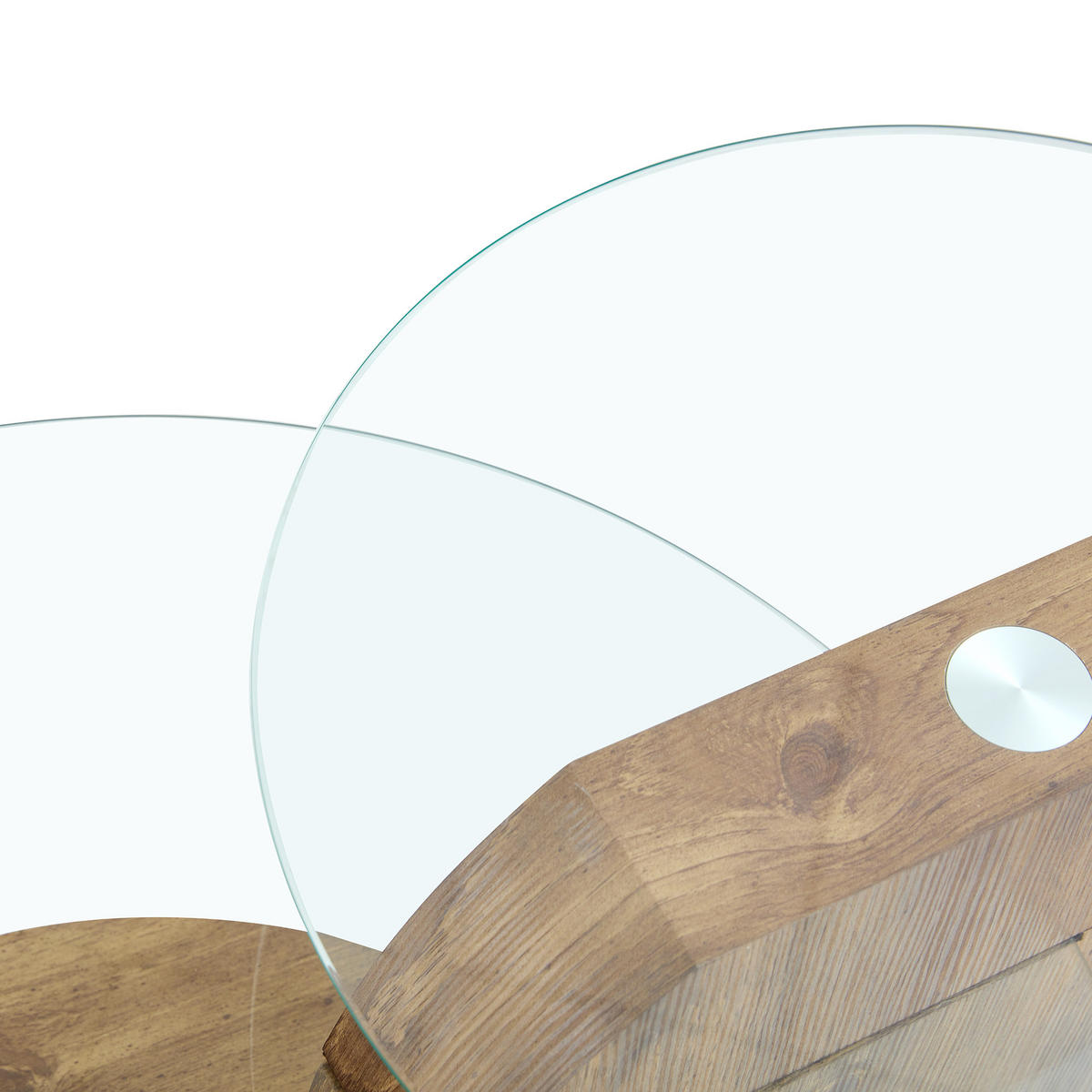 COUCHTISCH Glas MDF mehrstufig gehärtete Glasplatte Ablagen Farbe Transparent/Nussbaum - Transparent/Naturfarben, Glas/Holzwerkstoff (89.9/89.9/43.2cm) - EVRYAE