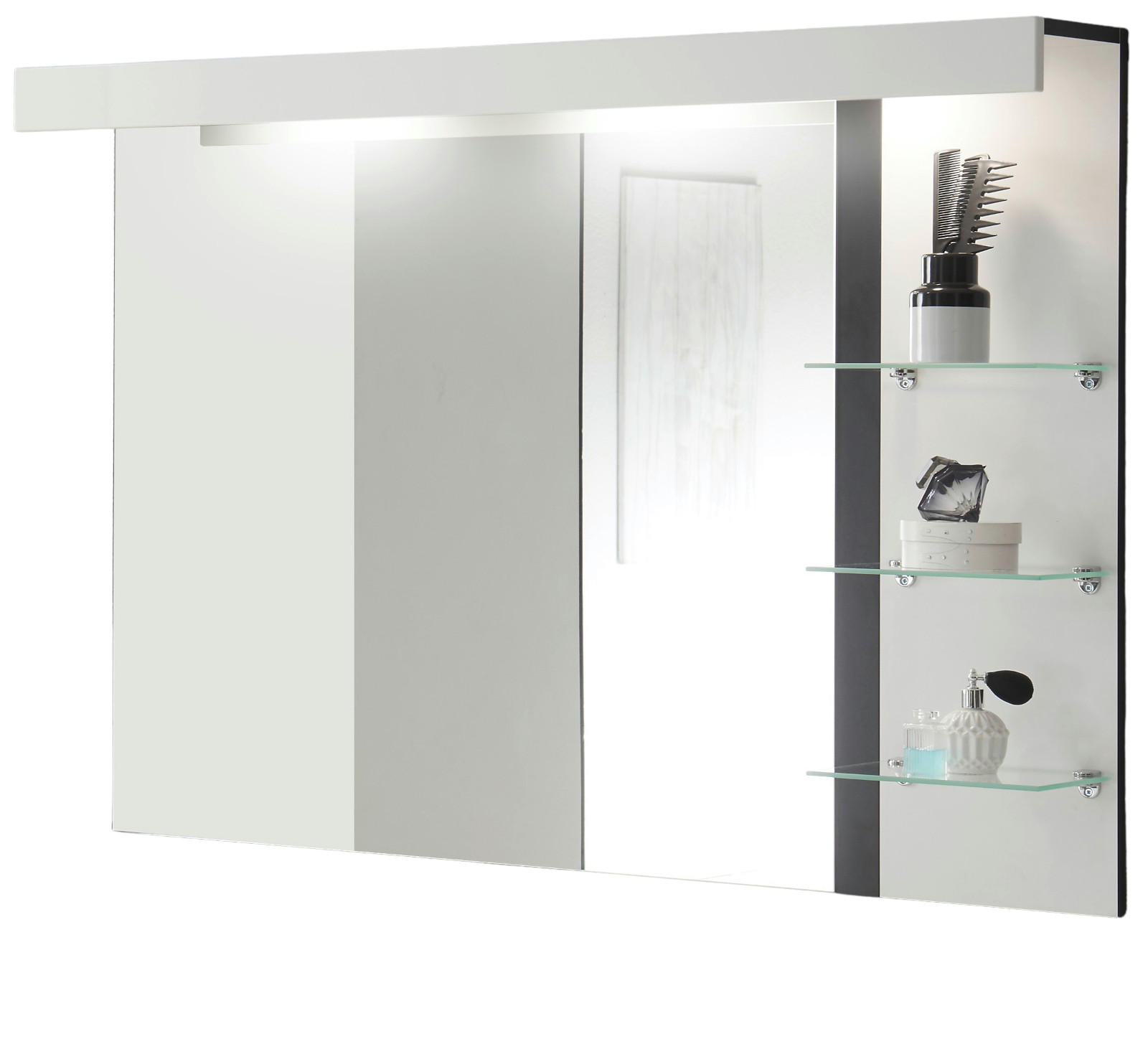 Furn.Design Badspiegel Weiß Hochglanz 120x85x20 cm
