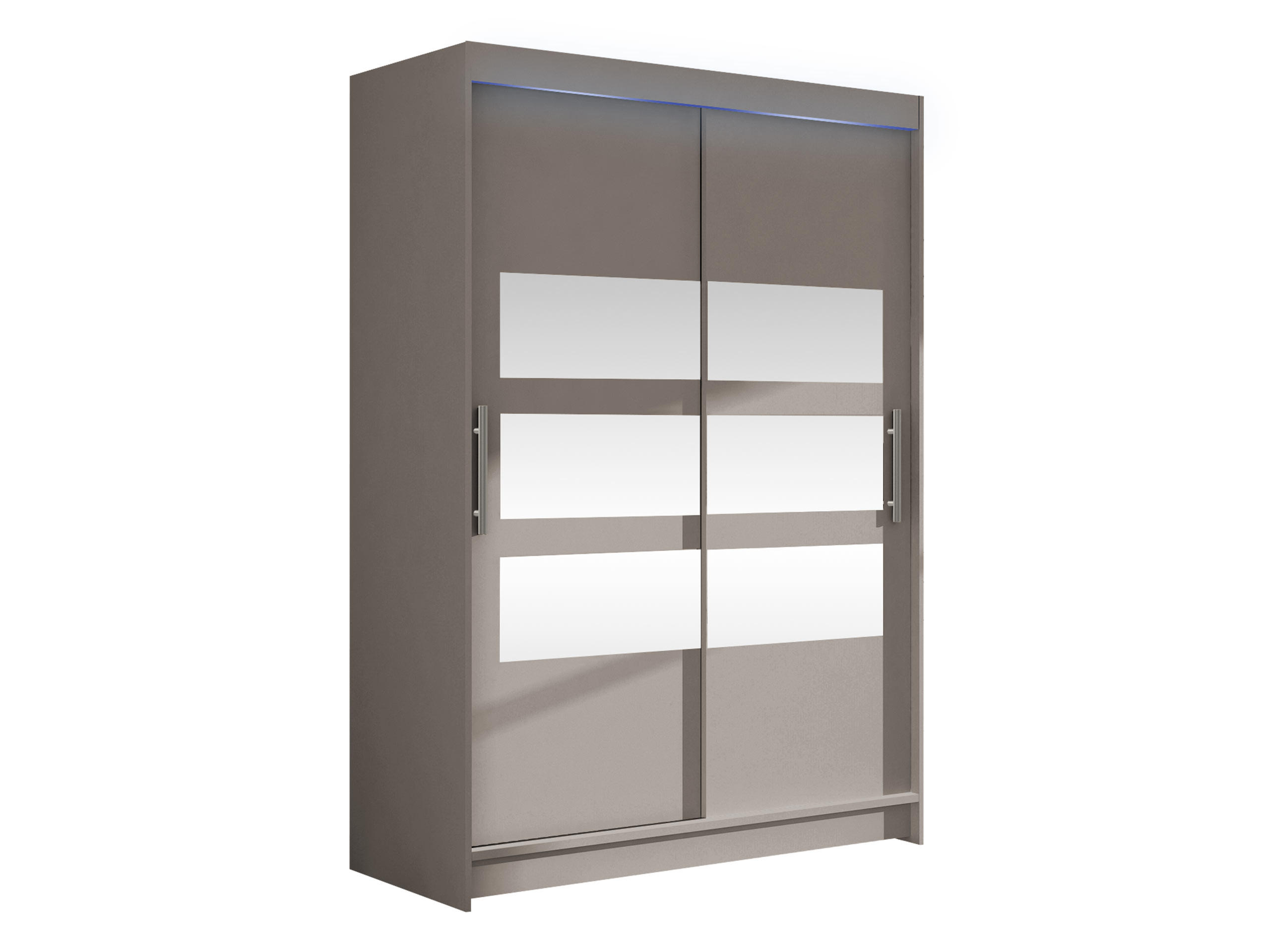 KLEIDERSCHRANK Miami V, mit RGB LED Beleuchtung - Kaschmir/Silberfarben, Holzwerkstoff/Kunststoff (120/200/58cm) - MIRJAN24