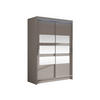 KLEIDERSCHRANK Miami V, mit RGB LED Beleuchtung - Kaschmir/Silberfarben, Holzwerkstoff/Kunststoff (120/200/58cm) - MIRJAN24