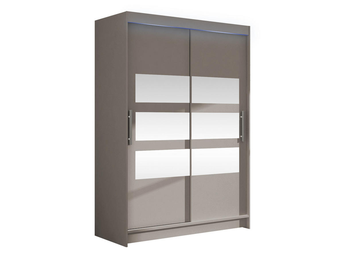 KLEIDERSCHRANK Miami V, mit RGB LED Beleuchtung - Kaschmir/Silberfarben, Holzwerkstoff/Kunststoff (120/200/58cm) - MIRJAN24
