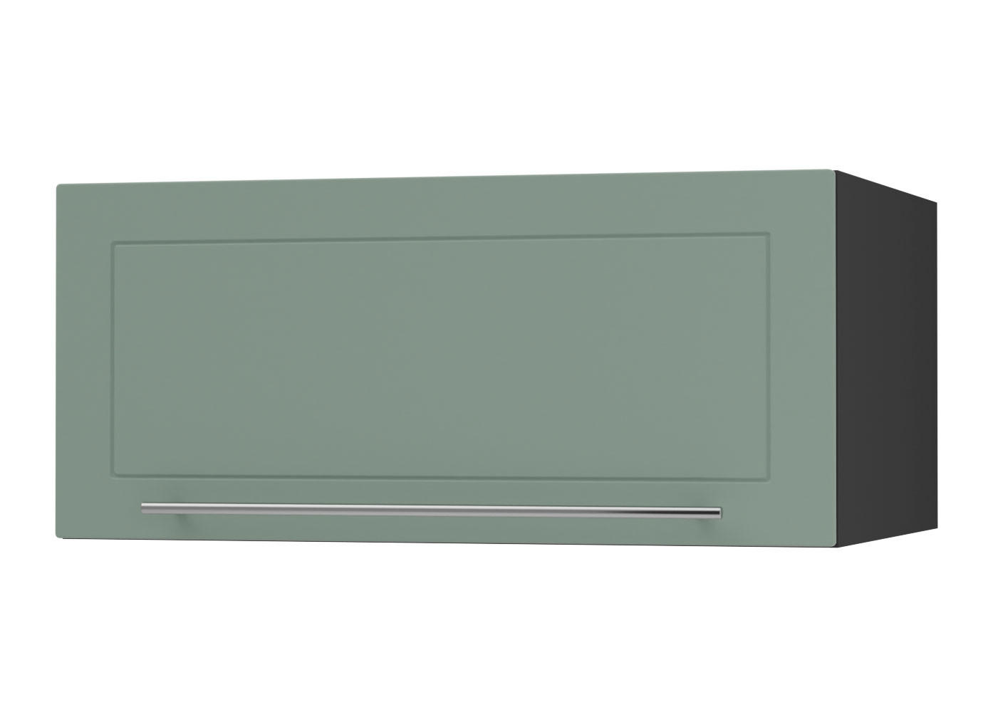 KLAPPHÄNGESCHRANK Kvantum W6B/80 Mint Matt / Schwarz Matt 80 / 59 / 36cm - Schwarz/Mintgrün, Holz/Holzwerkstoff (80/36/59cm) - Feldmann-Wohnen