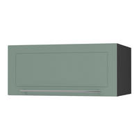 KLAPPHÄNGESCHRANK Kvantum W6B/80 Mint Matt / Schwarz Matt 80 / 59 / 36cm - Schwarz/Mintgrün, Holz/Holzwerkstoff (80/36/59cm) - Feldmann-Wohnen