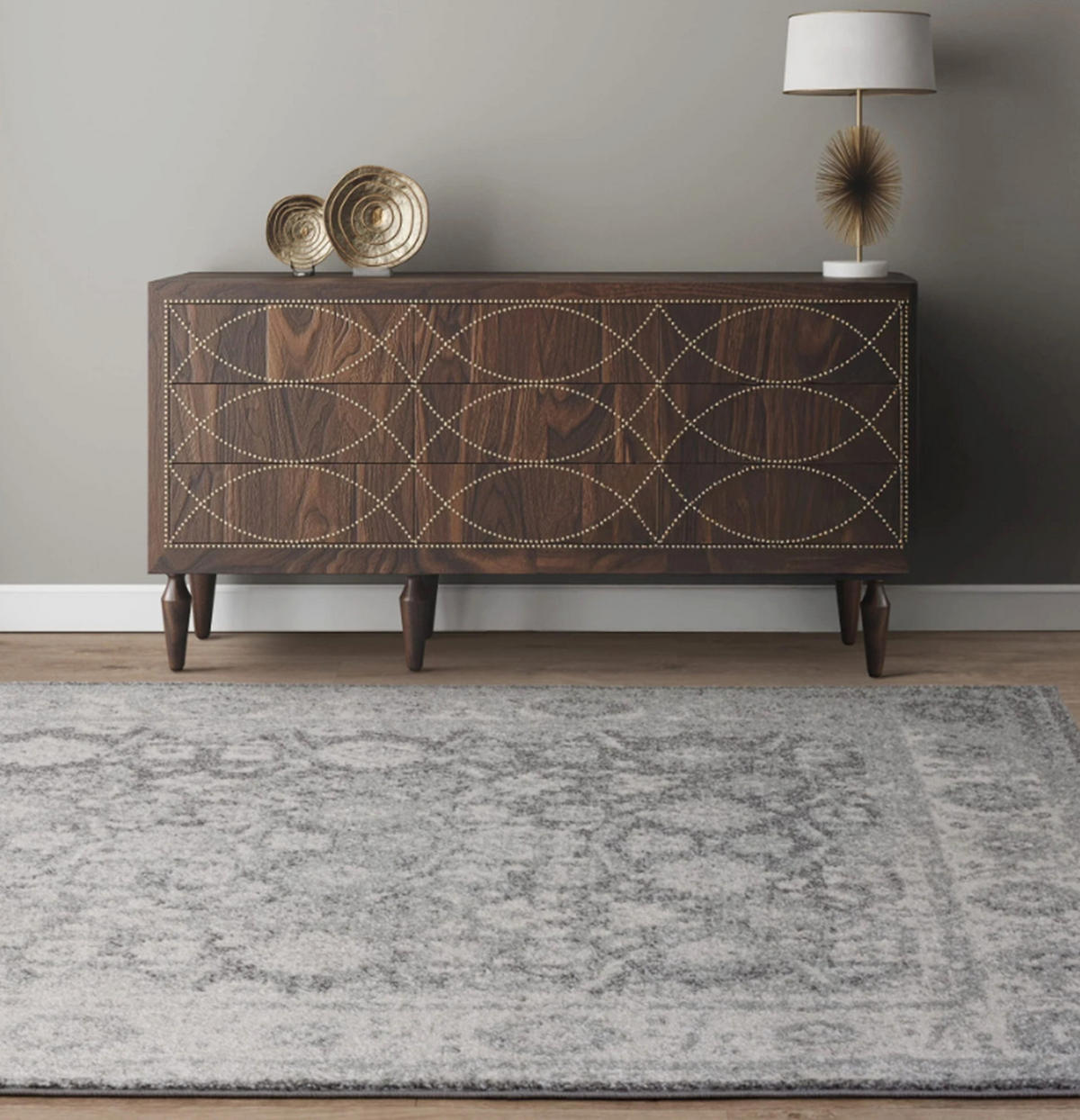 TEPPICH modern Flachgewebe LEGACY Grau 120 x 170 cm - Grau, Textil (120/170cm) - Novatrend