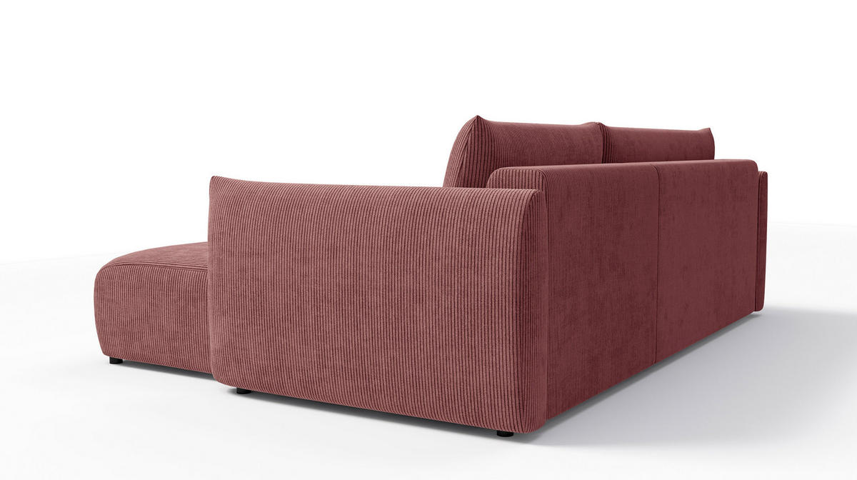 ECKSOFA TAUER 3-Sitzer links, altrosa - Schwarz/Altrosa, Holz/Textil (248/173cm) - Courtois Laville