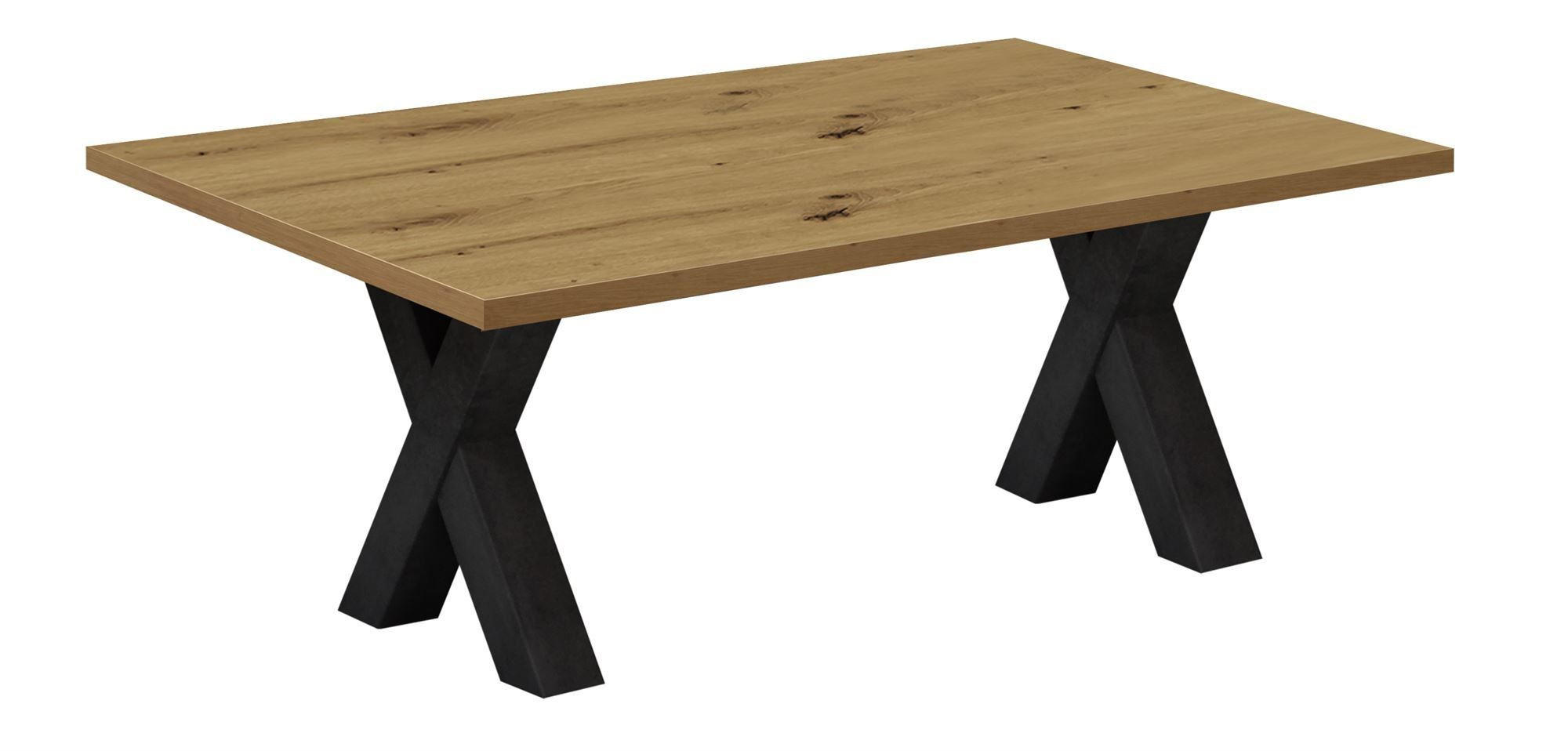 COUCHTISCH Etti 6 120 x 70 x 47 Wohnzimmertisch Schwarzstahl/Asteiche - Braun, Holz (120/70/47cm) - 58aufmkessel