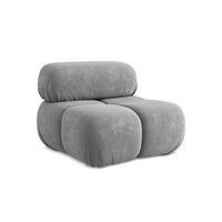 SESSEL Chenille Stoff Grau - Blau/Schwarz, Kunststoff/Textil (96/70/95cm) - Makamii