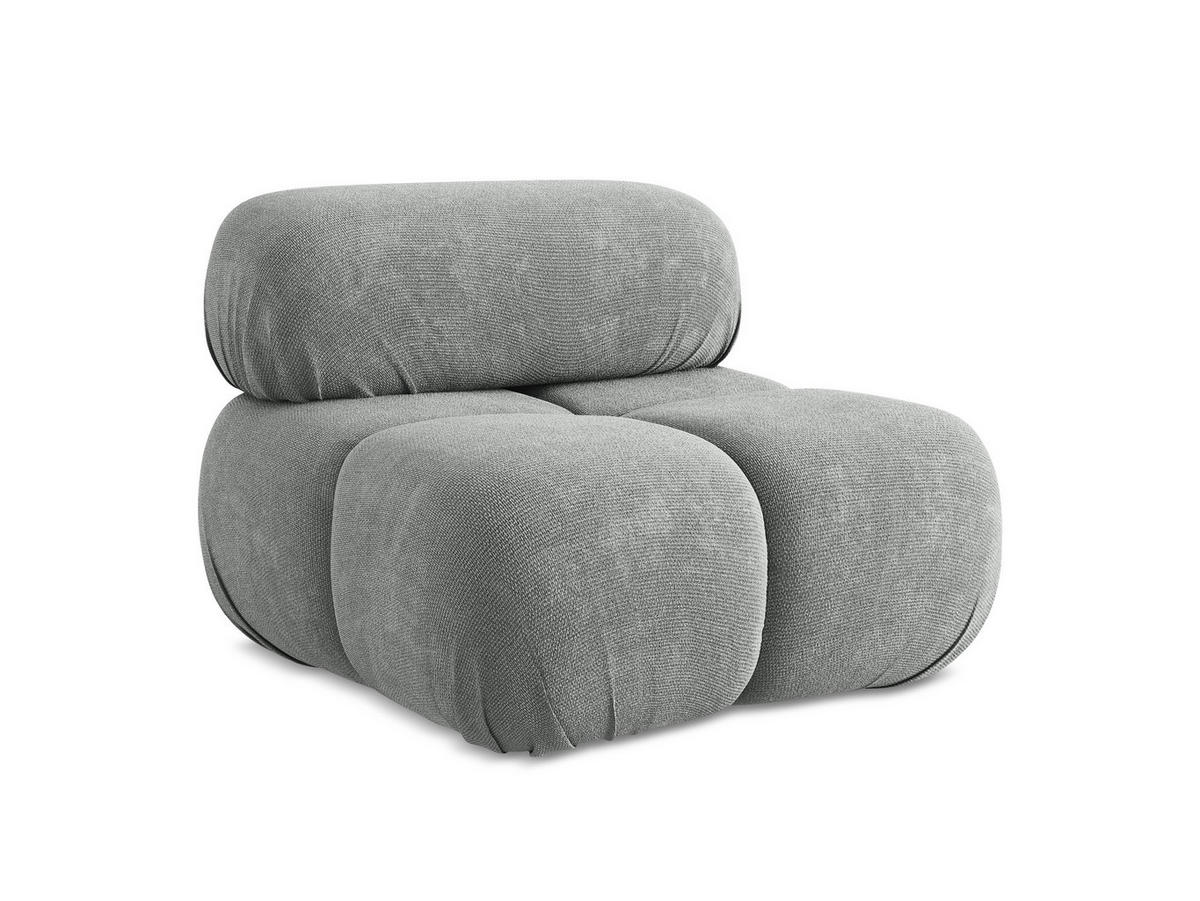 SESSEL Chenille Stoff Grau - Blau/Schwarz, Kunststoff/Textil (96/70/95cm) - Makamii
