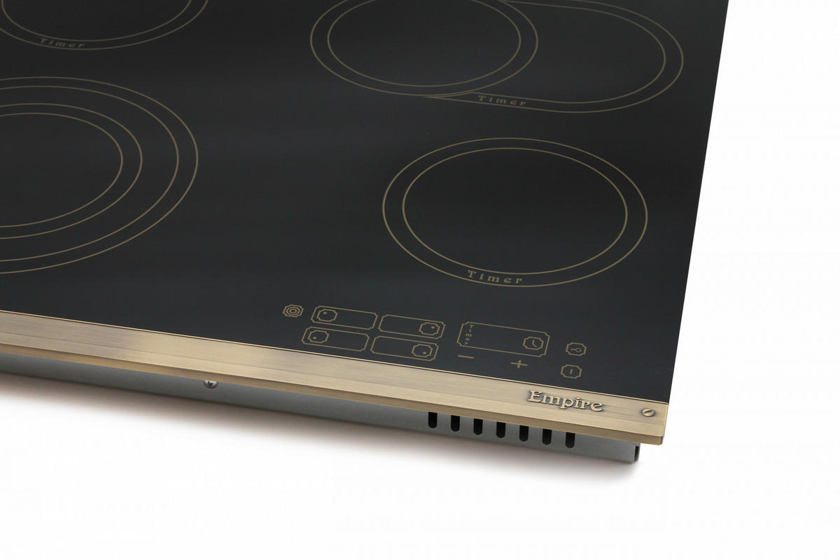 BACKOFEN-SET Elektro Backofen 60 cm EH 6355 Em+KCT 6185 Em Glaskeramik Kochfeld 60 cm - Schwarz, Metall (59.4/59.4/57.5cm) - Kaiser Küchengeräte