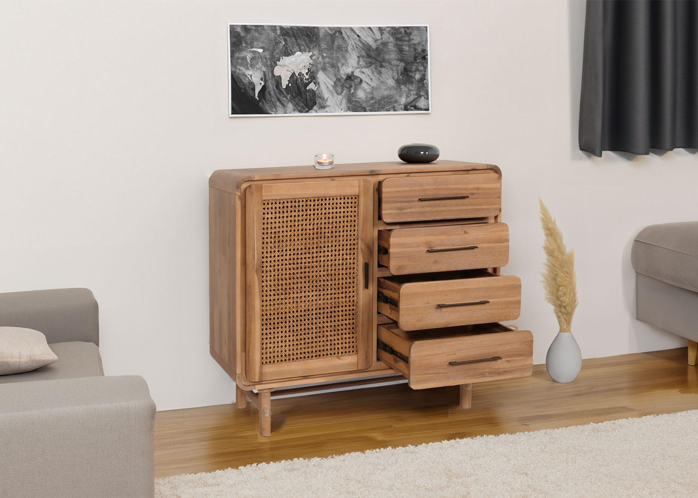KOMMODE Braun - Braun, Holz (109/101/45cm) - MCW