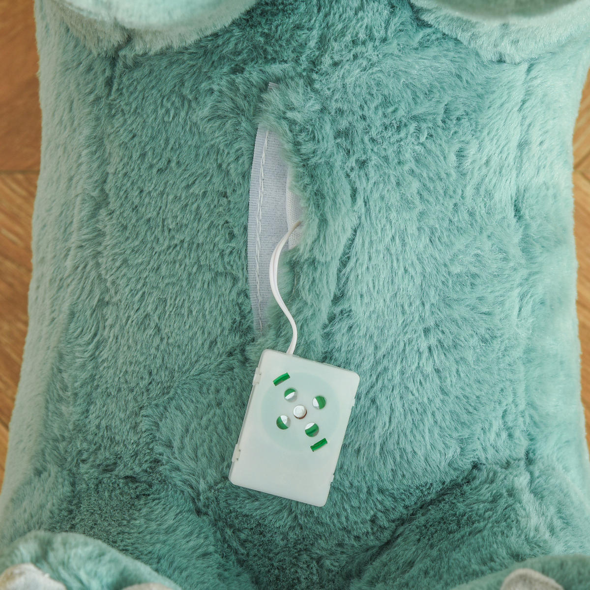 SCHAUKELPFERD DE-18257 mit Brüll-Soundeffekt Wasser grün - Dunkelgrün, Textil (30/54/64cm) - ComfortXL