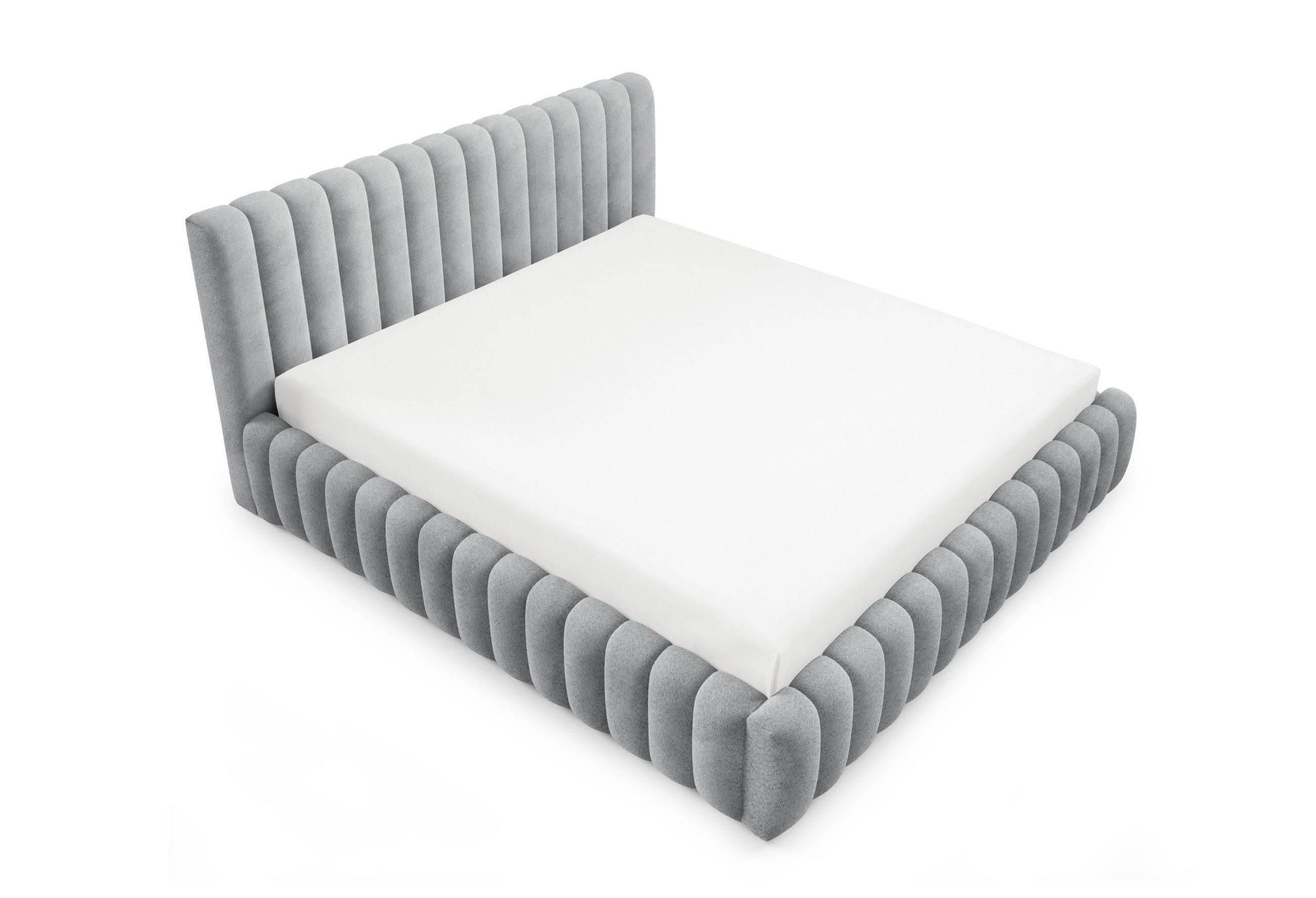 POLSTERBETT mit Stauraum Bouclé 120x200 cm in Grau - Grau, Textil (120/200cm) - Home Collective