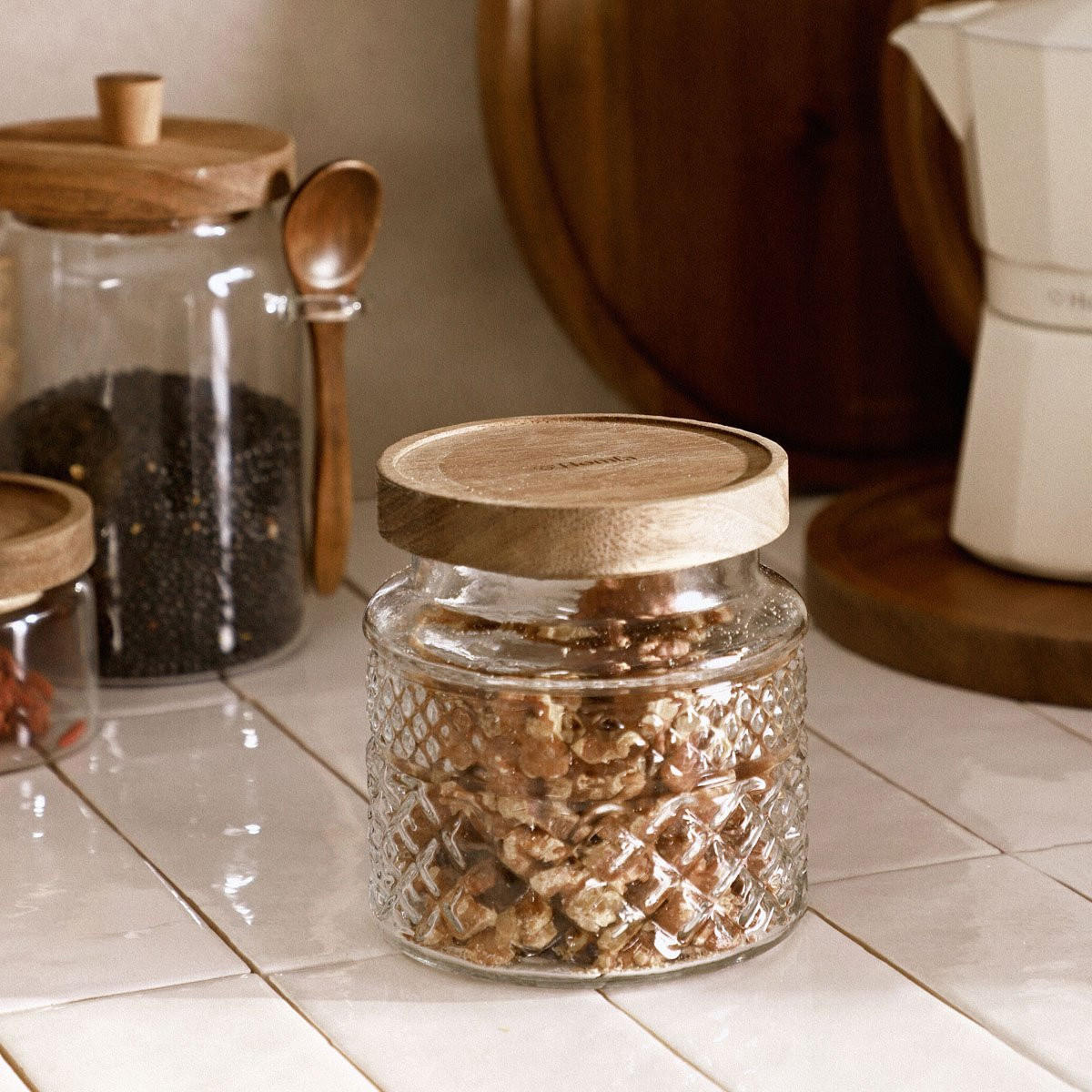 BEHÄLTER Moladri 0,6 l 4er-Set - Transparent, Glas (11/12/11cm) - Homla