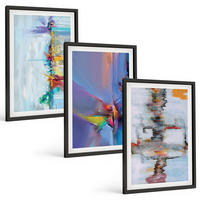 BILDER SET 3er Set - 40x60 cm Schwarzer Rahmen - Abstrakte Gemäldekompositionen - Schwarz, Kunststoff (40/60cm) - TULUP