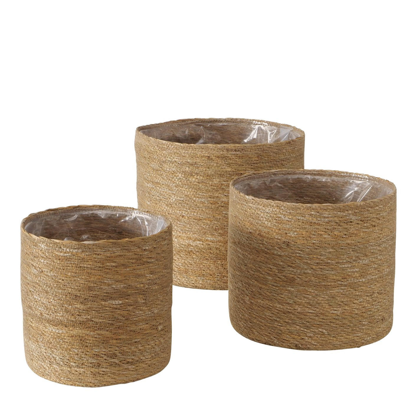 BLUMENTOPF Seegras Sophy 3er-Set - Braun, Naturmaterialien (31/27cm) - Boltze Home