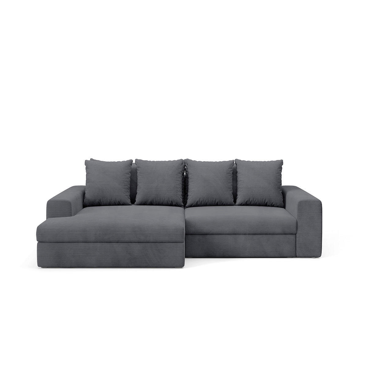 ECKSOFA Paola 3 Sitzplätze Grau - Grau, Holz (272/167cm) - Petits-meubles