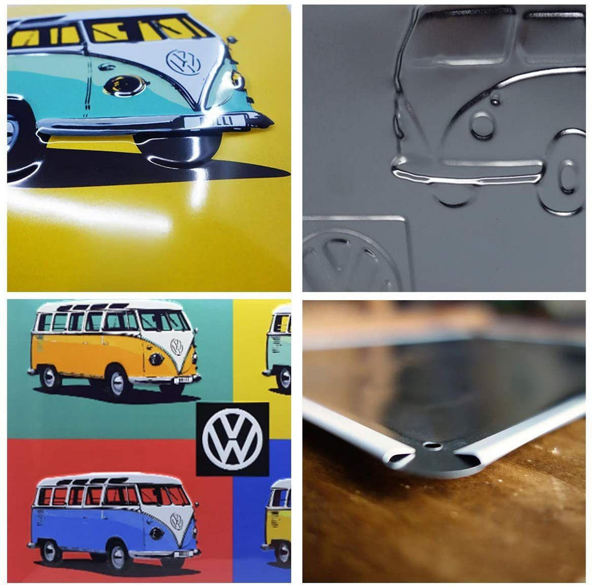 BLECHSCHILD 30/40 cm Volkswagen VW BulliPop Art - Multicolor, Metall (40/30/0.2cm) - Nostalgic-Art