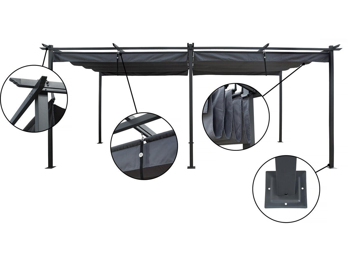 PERGOLA - MARKISE Anthrazit - Grau, Metall (295/232/595cm) - Habitat Garten