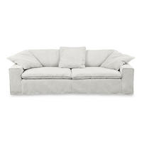 SOFA XL NETTA Hellgrau Cord - Hellgrau/Braun, Birkenholz/Textil (258/90/116cm) - KAWOLA