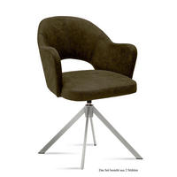 ARMLEHNSTUHL drehbar (2er-Set) Davinia 59x87x61 Edelstahl/Khaki - Dunkelgrün/Edelstahlfarben, Kunststoff (61/87/59cm) - 58aufmkessel