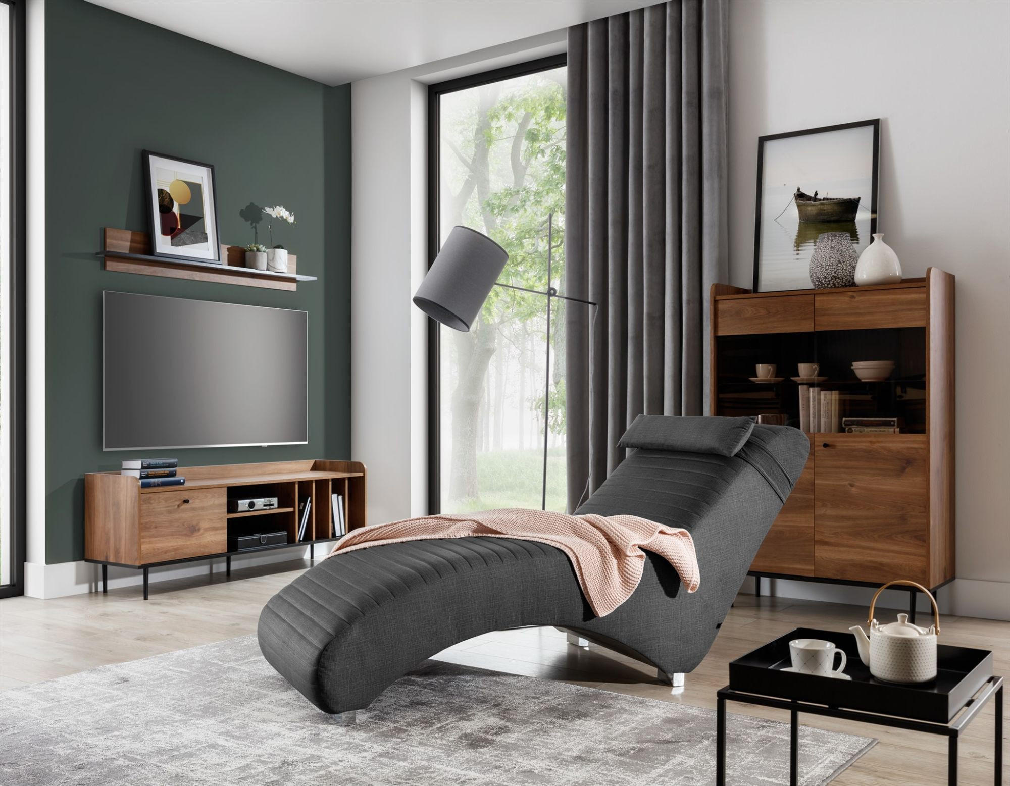 RELAXLIEGE Abramo In Lisbon - Schwarz, Holzwerkstoff/Textil (73/80/170cm) - Fun Möbel