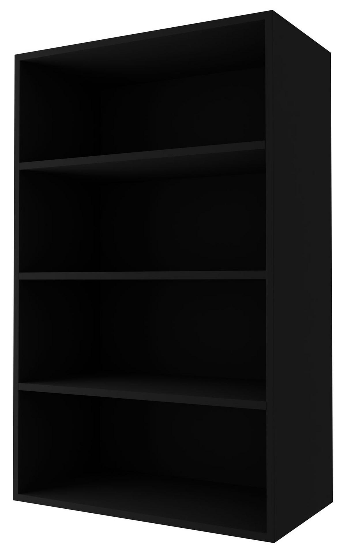 HÄNGESCHRANK Florence W4/60/1 Schwarz / RAL 1013 perlweiß HG 60 / 32,5 / 96cm - Türanschlag rechts - Weiß Hochglanz/Schwarz, Holz/Holzwerkstoff (60/96/32.5cm) - Feldmann-Wohnen