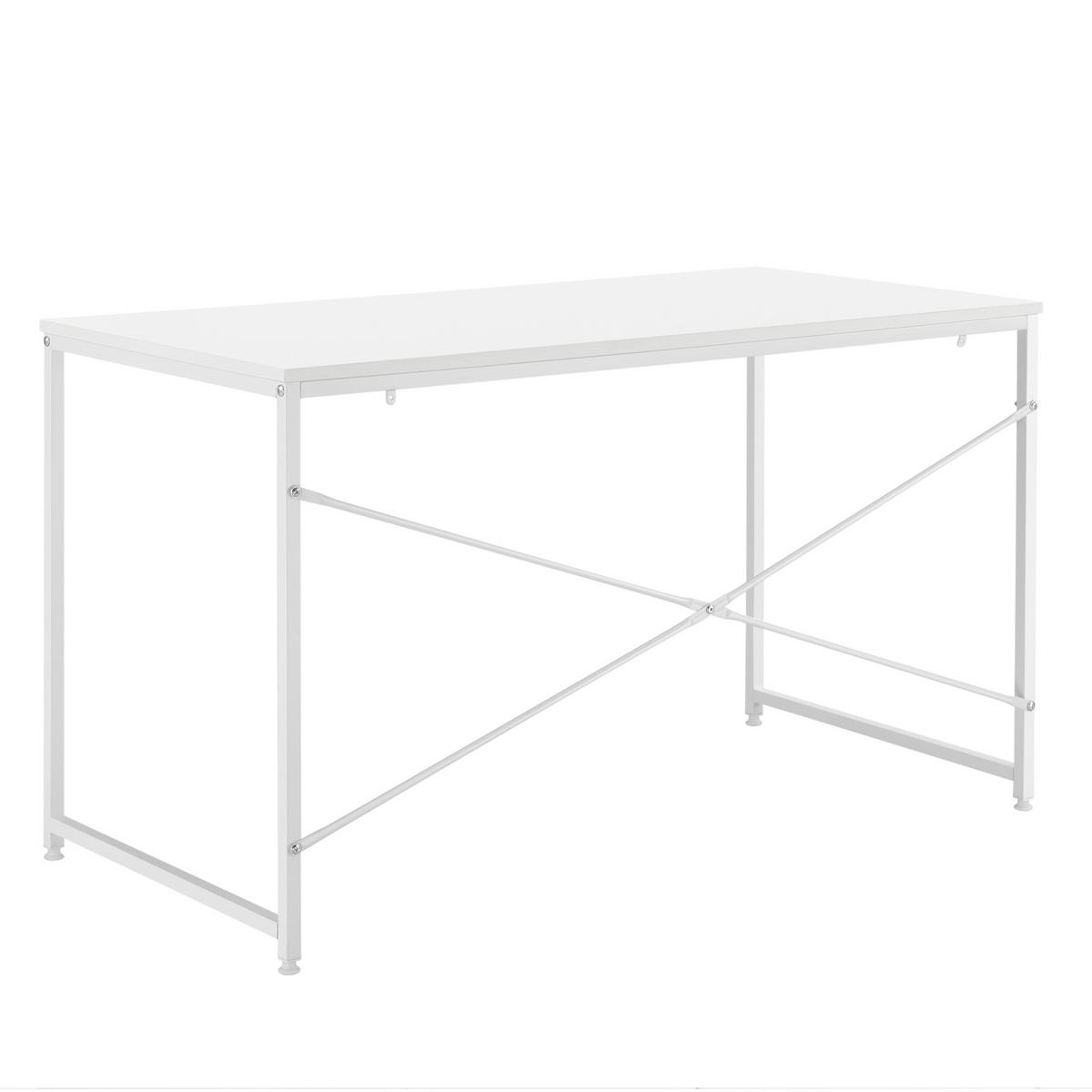 SCHREIBTISCH Røros - Weiß, Holzwerkstoff/Metall (60/120/72cm) - [en.casa]