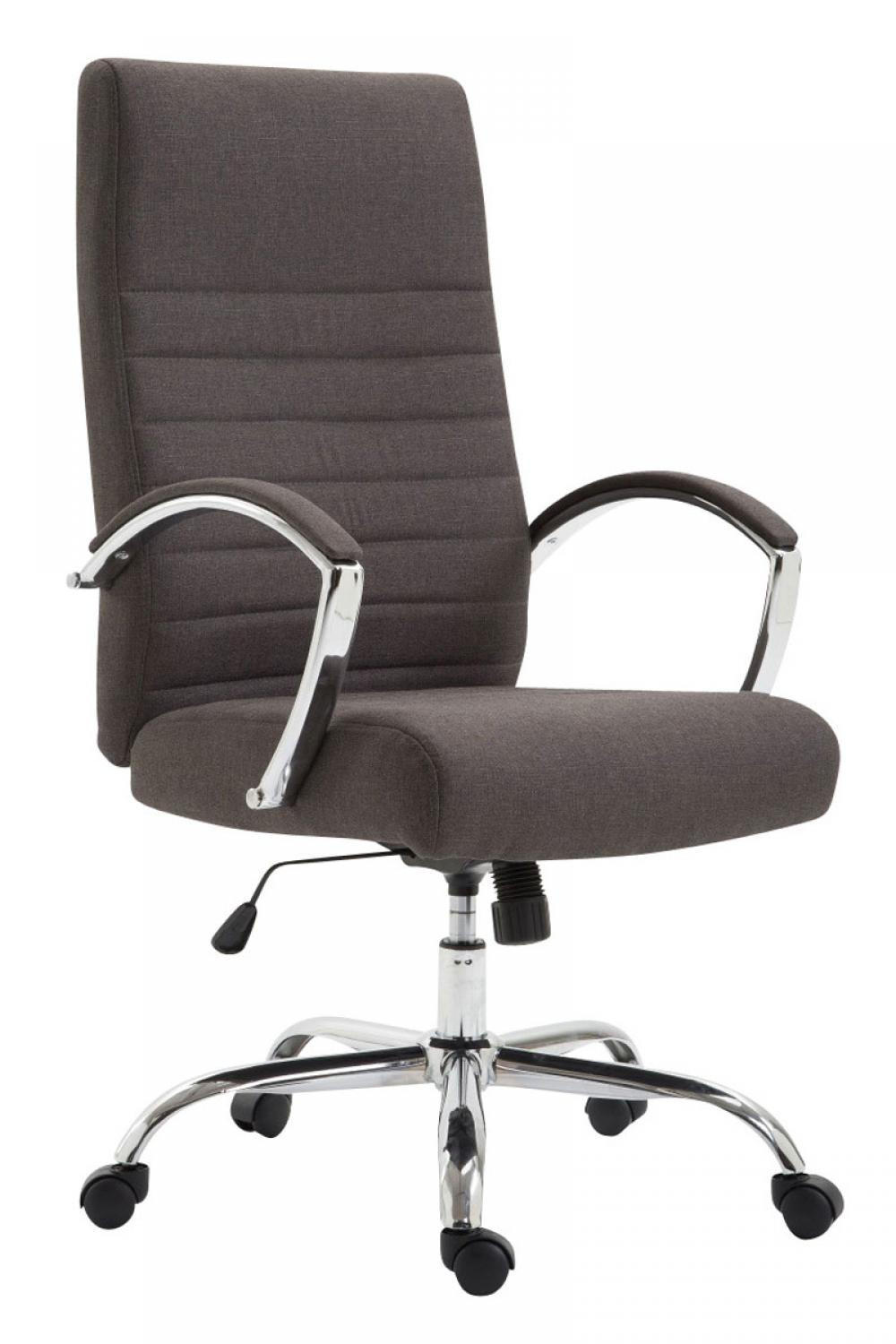 CHEFSESSEL Stoff Dunkelgrau - Dunkelgrau, Textil/Metall (60/110/68cm) - CLP