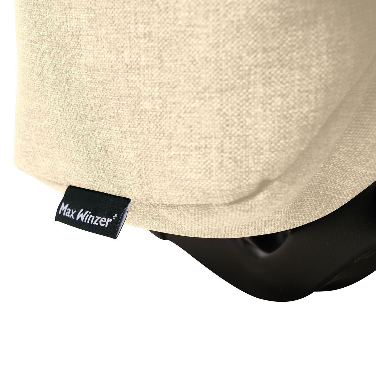 FALTSOFA Kalomira Bezug Flachgewebe Metall schwarz / beige - Weiß, Kunststoff (145/84/100cm) - 58aufmkessel