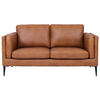ZWEISITZER-SOFA Echtleder Cognac Braun - Schwarz/Braun, Leder/Metall (157/83/88cm) - Furnhouse