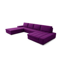 WOHNLANDSCHAFT VERONA U-Form mit Schlaffunktion, Bettkasten und Wellenfederung – Großzügiges Ecksofa 387 cm - Violett, Kunststoff (387/85/213cm) - Wohnideebilder
