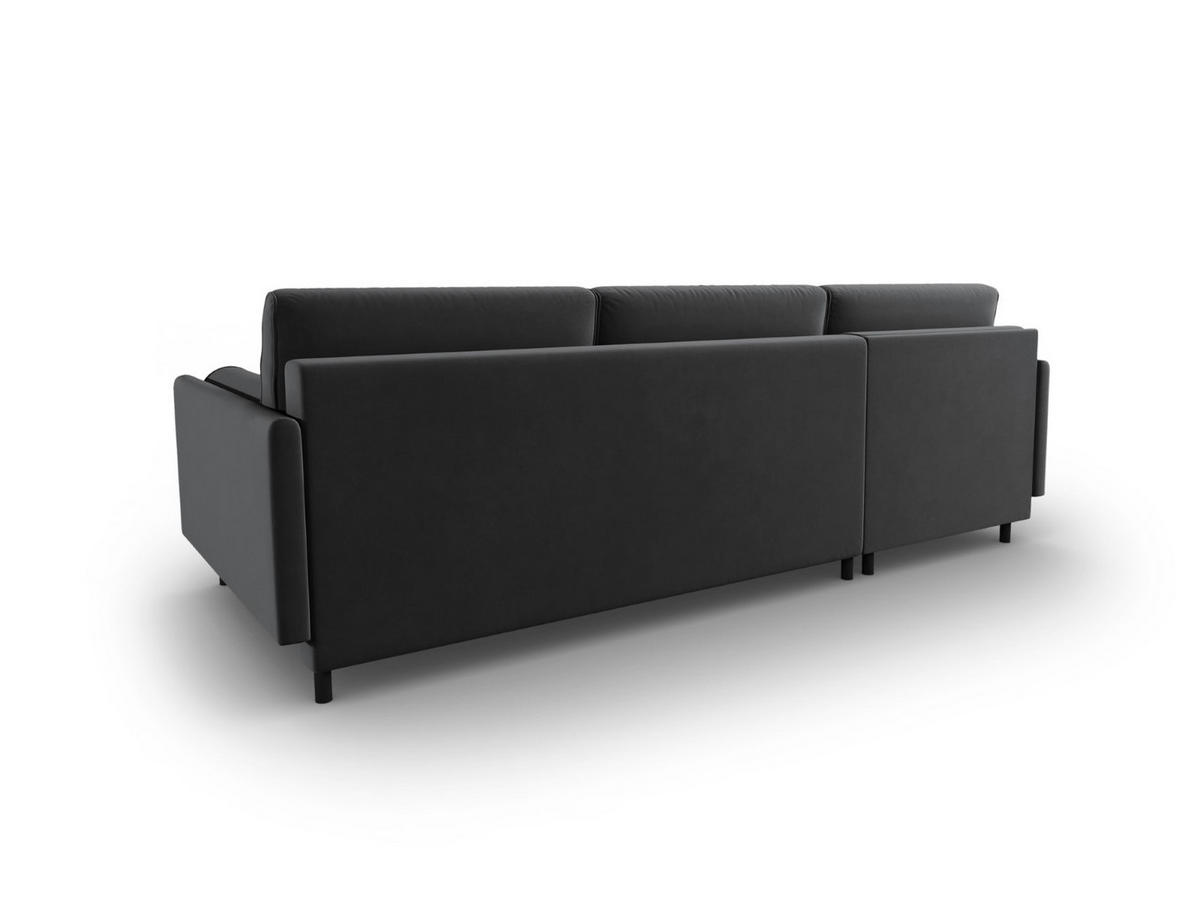AUSKLAPPBARES-ECKSOFA links mit Container Scott aus Samt grau 5 Sitzplätze - Grau, Textil (142/212cm) - Micadoni