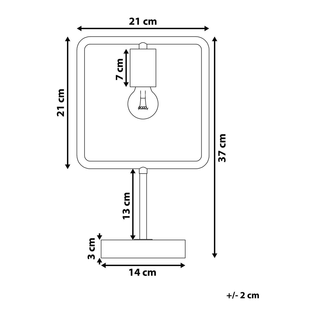 TISCHLAMPE Mundo 21/21/37 cm - Kupferfarben, Metall (21/21/37cm) - Beliani