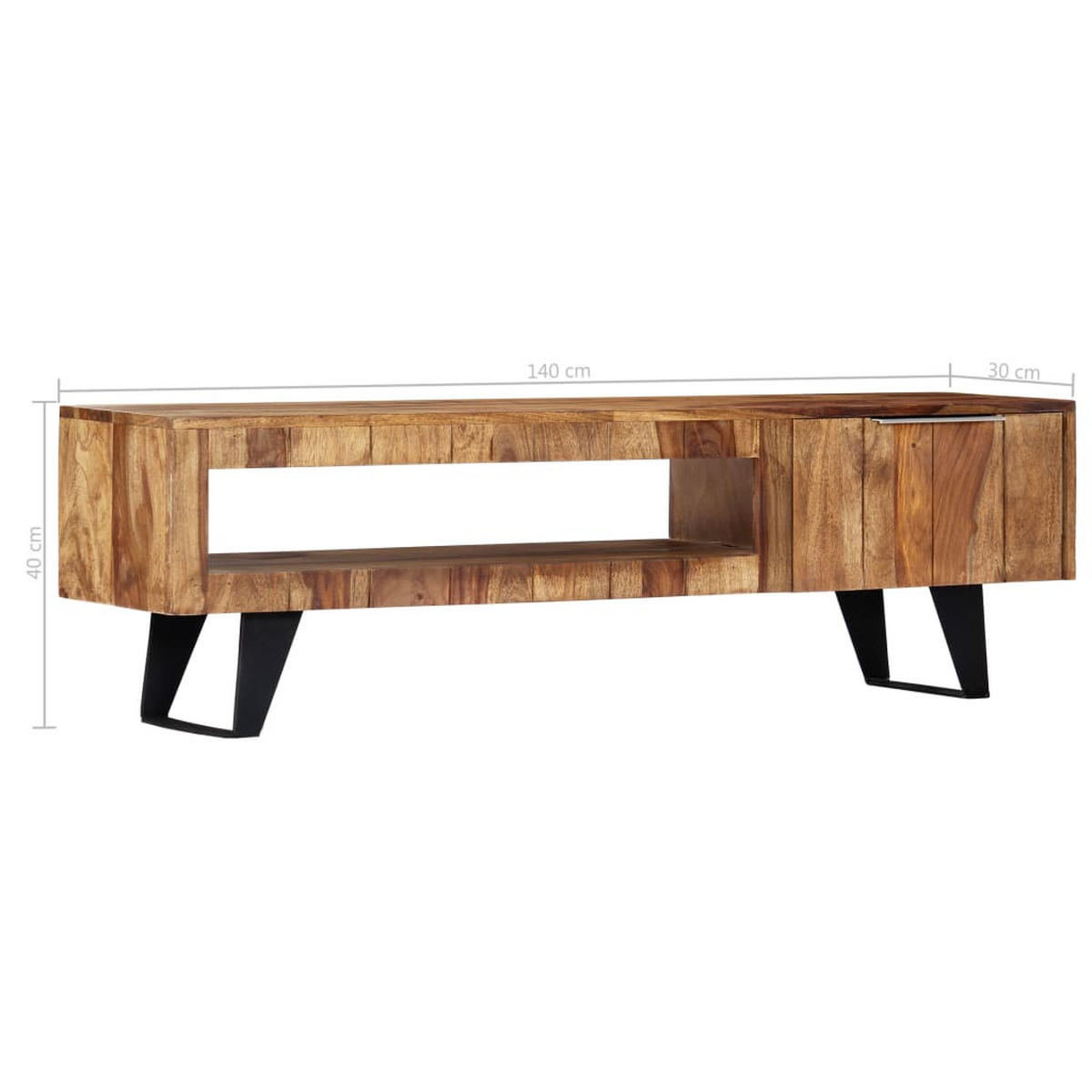 TV-SCHRANK 140/30/40 Cm Massivholz Akazie - Braun, Holz (40/140/30cm) - vidaXL
