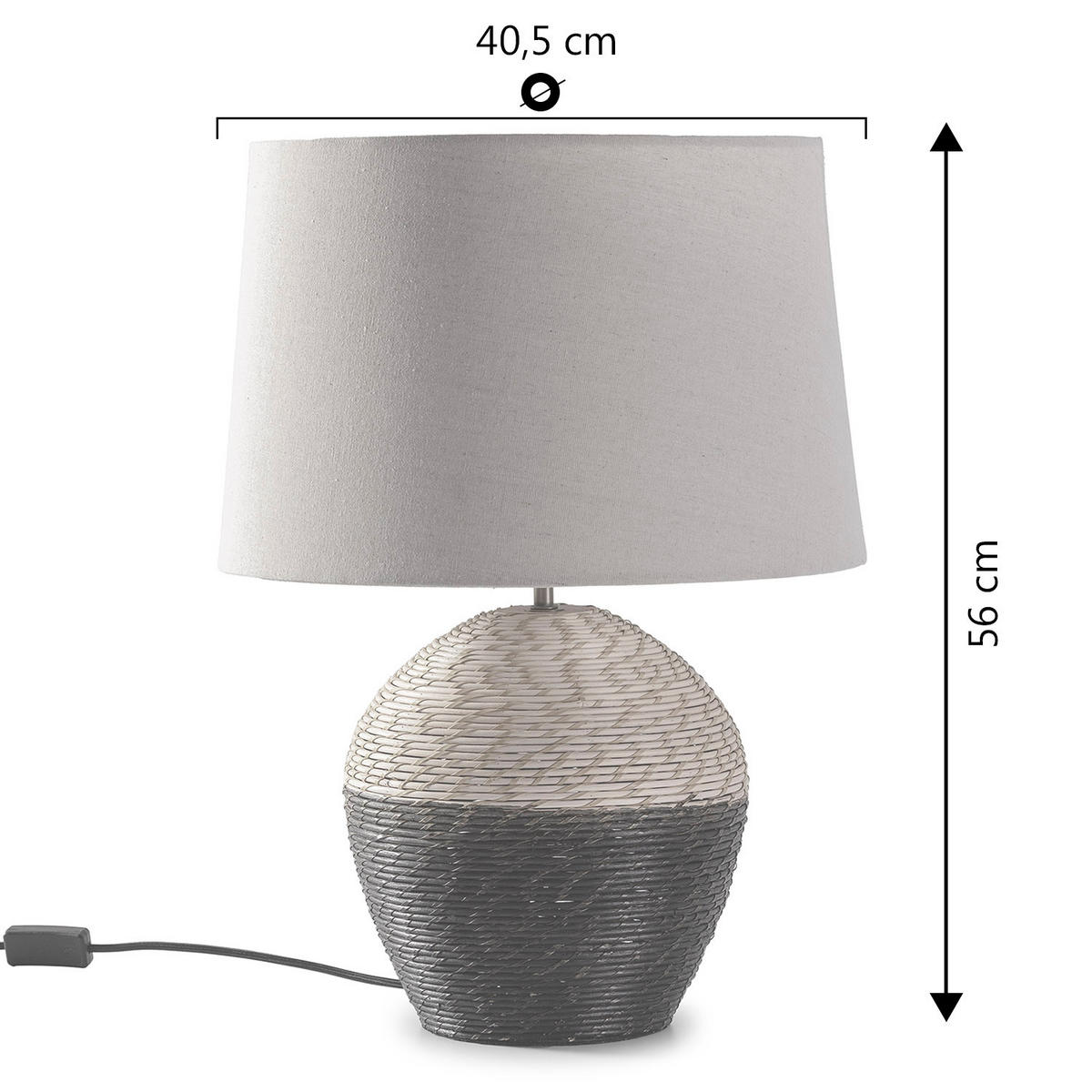TISCHLEUCHTE 40/40/56 Oyuki - Beige, Naturmaterialien (40/40/56cm) - VS Venta-stock