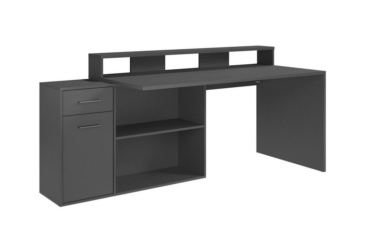 SCHREIBTISCH Anthrazit - Anthrazit, Holzwerkstoff (115/160/91cm) - ebuy24