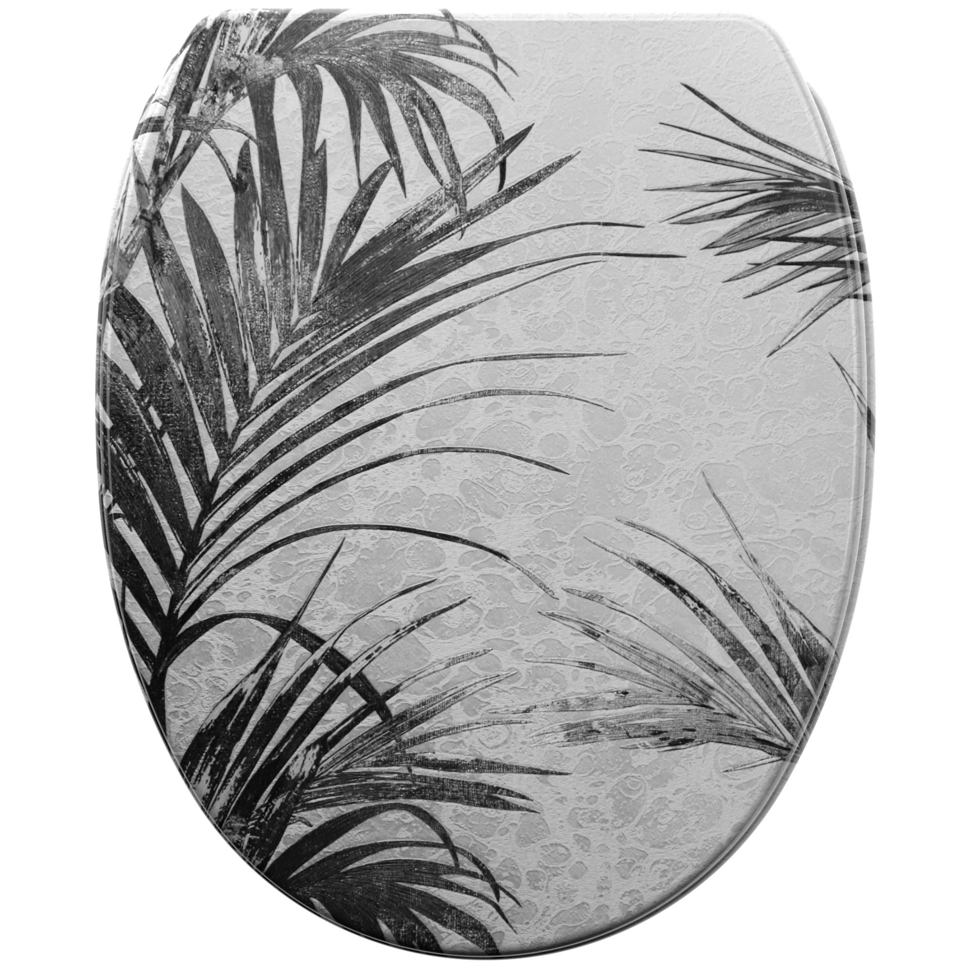 WC-SITZ mit Absenkautomatik & Top Fix Palmera - Grau, Holzwerkstoff (37.7/5.5/48cm) - Sanilo
