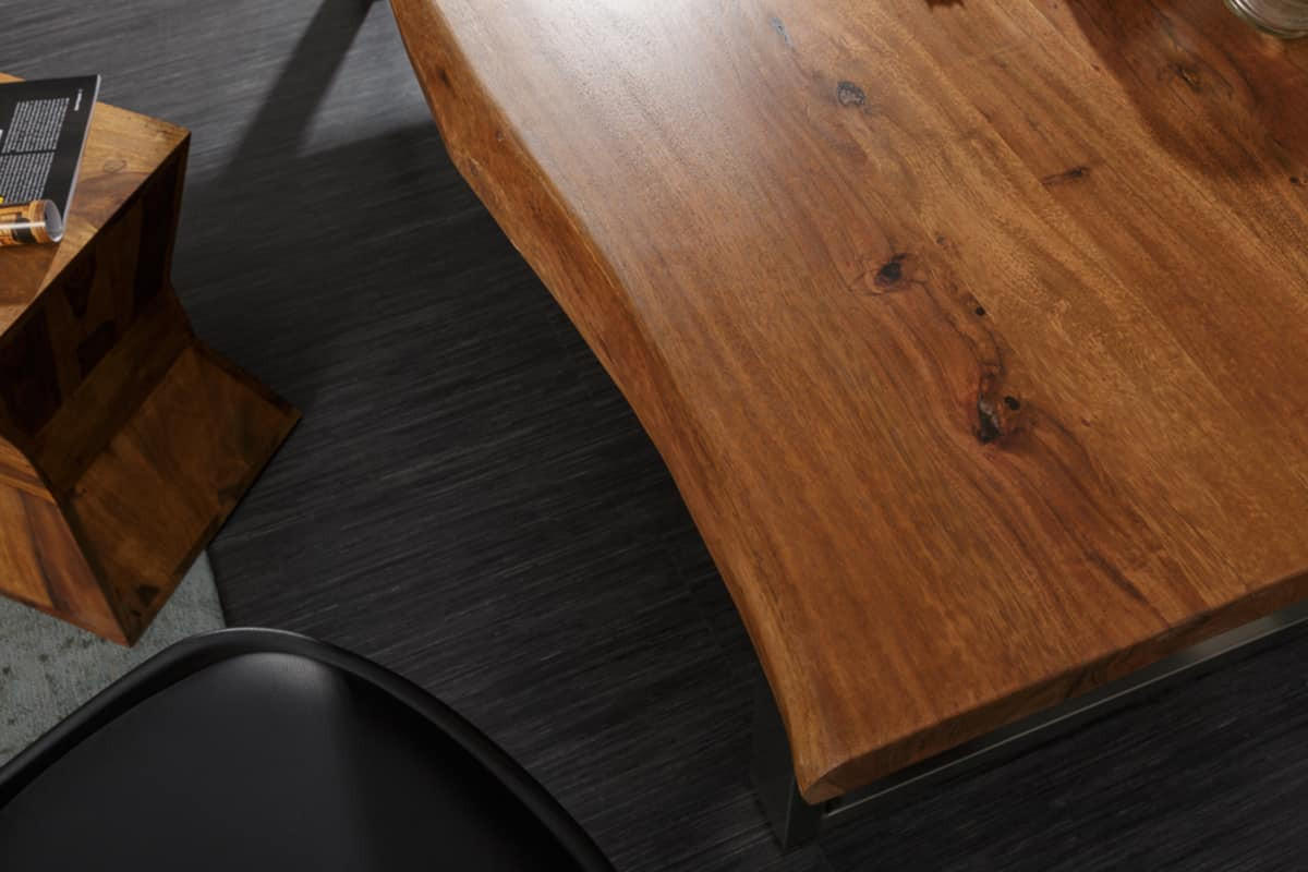 ESSTISCH MAMMUT NATURE Akazie 180cm - Silberfarben/Braun, Holz/Metall (90/180/76cm) - riess-ambiente