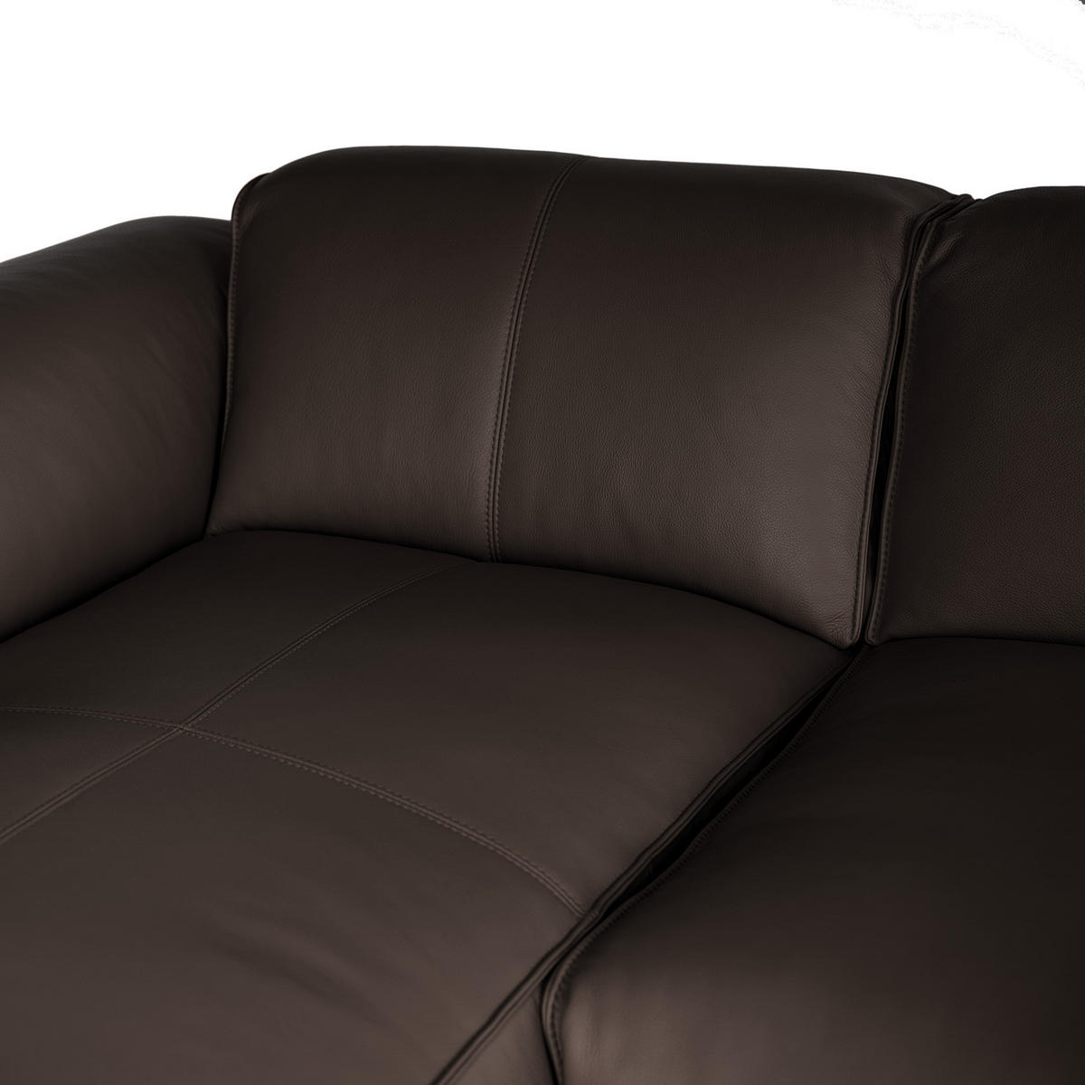 WOHNLANDSCHAFT mit Longchair - Dunkelbraun/Schwarz, Leder/Kunststoff (325/71/235cm) - home24