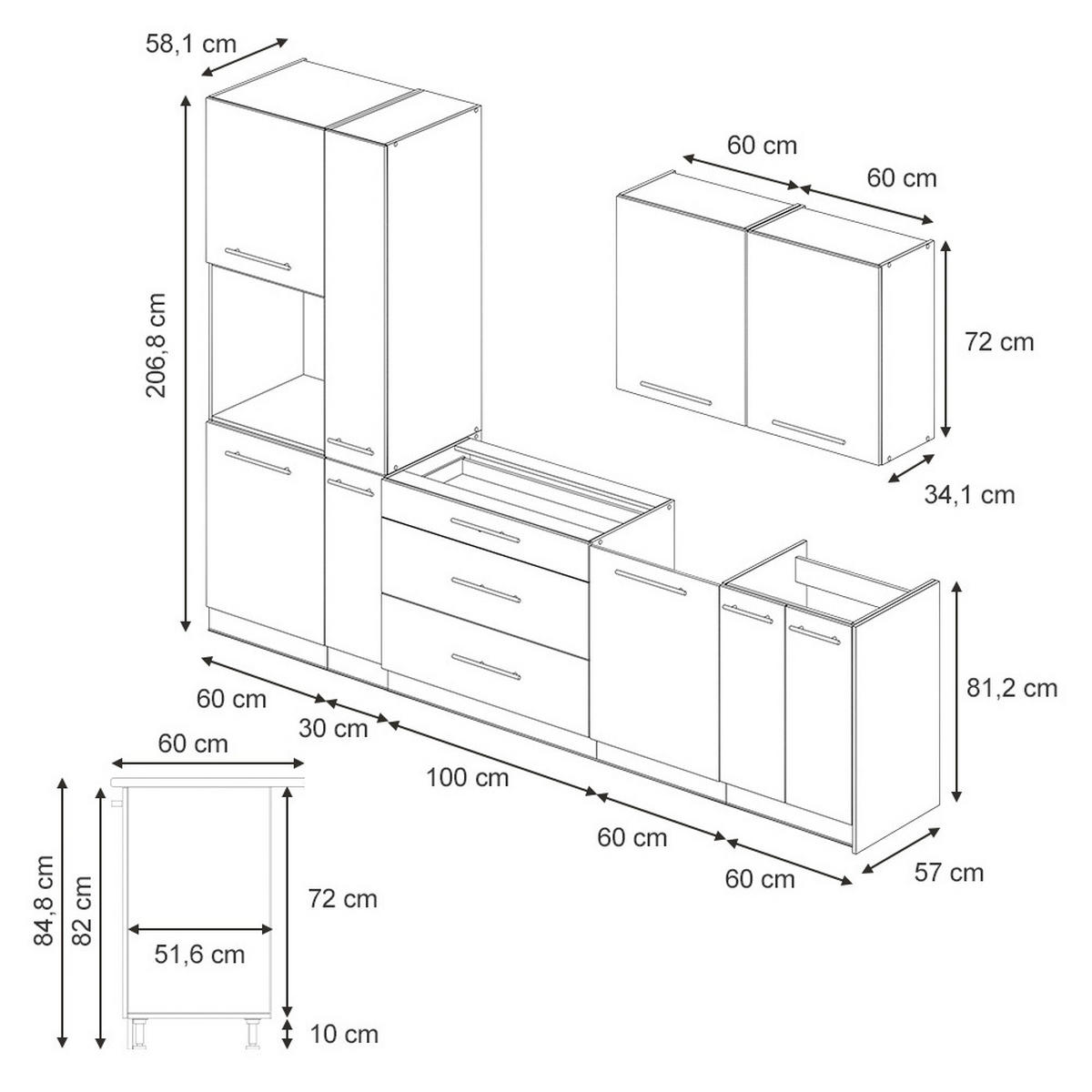 KUCHYŇSKÝ KOUT Fame-Line, Tmavě šedá/Antracit, 310 cm, PD Dub - tmavě šedá/antracitová, kompozitní dřevo (310/206.8/60cm) - Vicco