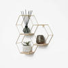 WANDREGAL Dreifaches sechseckiges aus Metall - 40,5 x 41 cm - Gold - Goldfarben, Metall (41/40.5/10.5cm) - IVOL