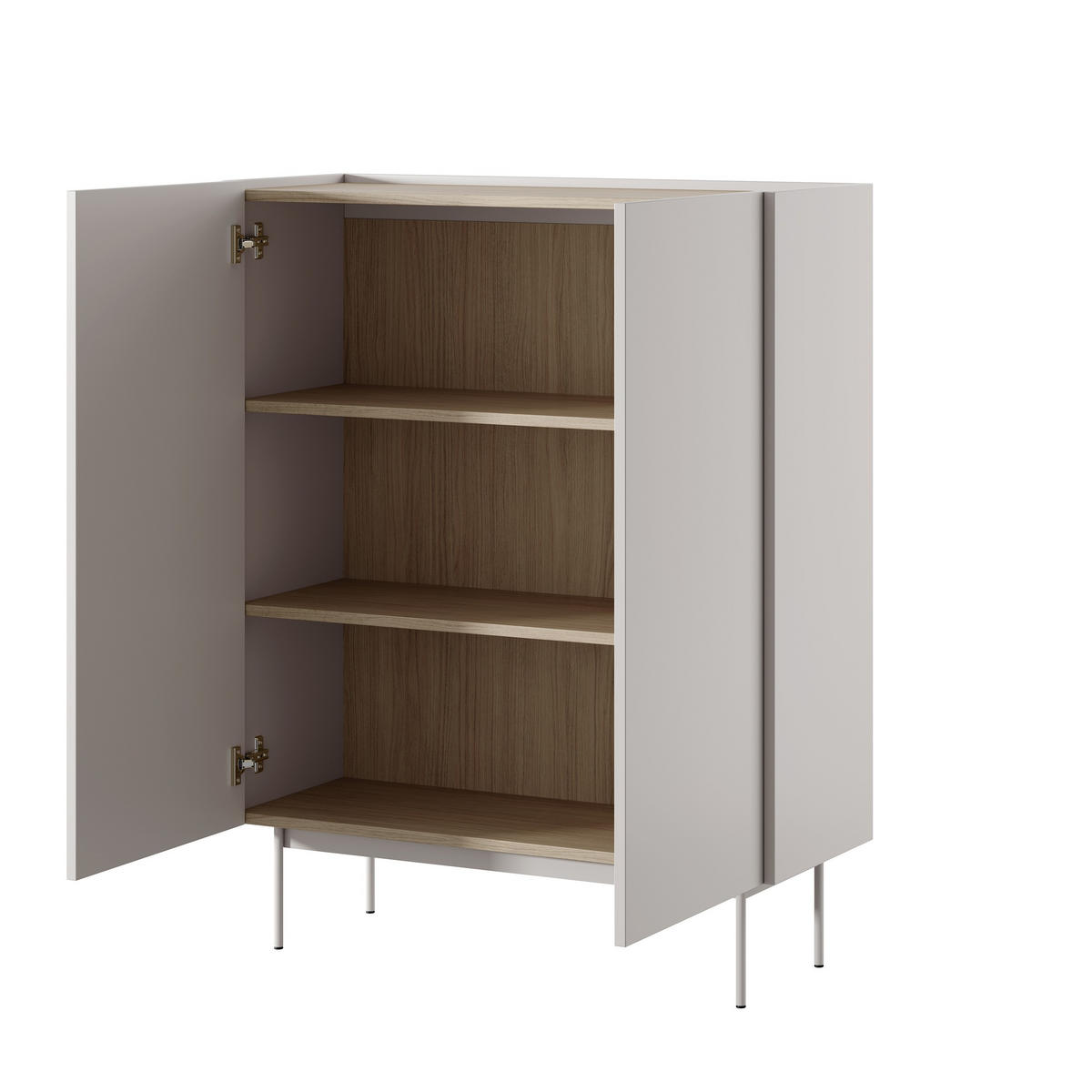 HIGHBOARD Color Beige - Beige, Holzwerkstoff (97/122/37cm) - Bettso